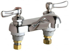 Chicago Faucets - Lever Handle, Deck Mounted, Vandal Resistant Bathroom Faucet - Two Handle, No Drain, Standard Spout - Benchmark Tooling