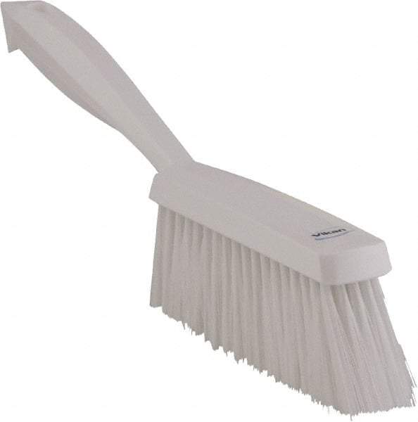 Vikan - 14" OAL, Polyester Staple Set Bench Brush - 2" Bristle Length, 6-3/8" Long Head, White - Benchmark Tooling