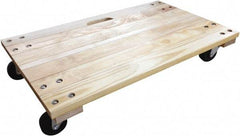 PRO-SOURCE - 1,000 Lb Capacity Hardwood/Polyolefin Solid Top Dolly - 36" Long x 24" Wide x 5" High, 3" Polyolefin Wheels - Benchmark Tooling