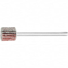 PFERD - 3/8" Diam x 3/8" Face Width, Aluminum Oxide Coated Mounted Flap Wheel - 1/8" Shank Mount, 80 Grit, 75,000 Max RPM - Benchmark Tooling