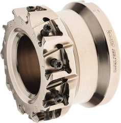 Iscar - 10 Inserts, 3" Cut Diam, 1" Arbor Diam, 0.492" Max Depth of Cut, Indexable Square-Shoulder Face Mill - 0/90° Lead Angle, 2" High, T490 LN.. 1306 Insert Compatibility, Through Coolant, Series Helitang - Benchmark Tooling