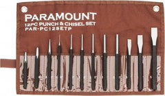 Paramount - 12 Piece Punch & Chisel Set - 3/8 to 5/8" Chisel, 1/16 to 3/8" Punch, Hexagon Shank - Benchmark Tooling