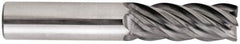 Niagara Cutter - 1/4", 5 Flute, Single End, Solid Carbide, 0.03" Corner Radius End Mill - 2-1/2" OAL, 40° Helix, Right Hand Flute, 3/4" LOC, Right Hand Cut - Benchmark Tooling