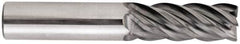 Niagara Cutter - 1", 5 Flute, Single End, Solid Carbide, 0.015" Corner Radius End Mill - 4" OAL, 40° Helix, Right Hand Flute, 1-3/4" LOC, Right Hand Cut - Benchmark Tooling