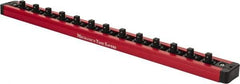 Value Collection - 13 Piece Capacity Magnetic Locking Socket Holder - 1/4" Drive, Red - Benchmark Tooling