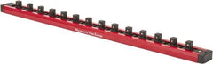 Value Collection - 12 Piece Capacity Magnetic Locking Socket Holder - 3/8" Drive, Red - Benchmark Tooling