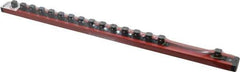 Value Collection - 16 Piece Capacity Magnetic Locking Socket Holder - 1/2" Drive, Red - Benchmark Tooling