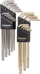 Bondhus - 22 Piece L-Key Combo Hex Key Set - Hex Range 0.05 to 3/8" - Benchmark Tooling