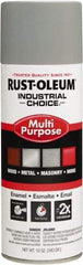 Rust-Oleum - ANSI 61 Light Gray, Gloss, Enamel Spray Paint - 15 to 25 Sq Ft per Can, 12 oz Container, Use on Multipurpose - Benchmark Tooling