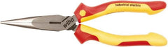 Wiha - 200mm OAL, 2-3/4" Jaw Length, Long Nose Side Cutting Pliers - Insulated Handles - Benchmark Tooling