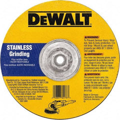 DeWALT - 30 Grit, 9" Wheel Diam, 1/8" Wheel Thickness, Type 27 Depressed Center Wheel - Aluminum Oxide, 6,600 Max RPM, Compatible with Angle Grinder - Benchmark Tooling