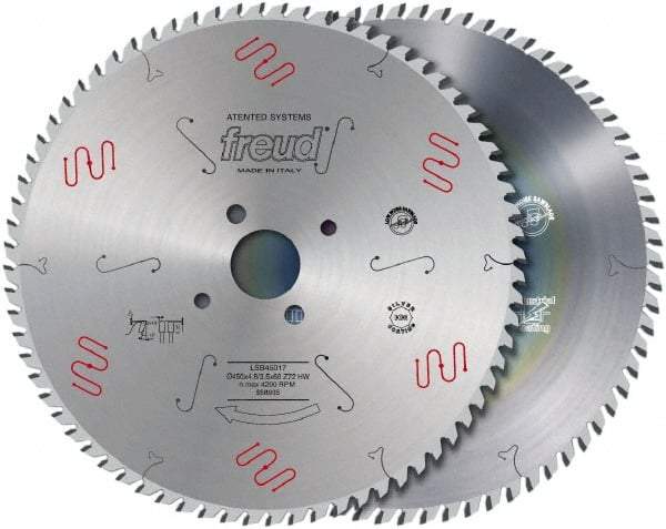 Freud - 450mm Diam, 60mm Arbor Hole Diam, 72 Tooth Wet & Dry Cut Saw Blade - Carbide-Tipped, Standard Round Arbor - Benchmark Tooling