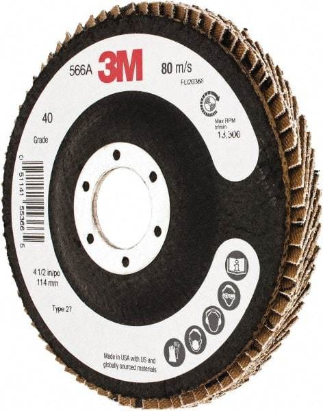 3M - Flap Disc - Cloth Backing, Arbor Attaching System - Benchmark Tooling