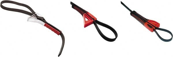 Boa - 6-3/4" Max Pipe Capacity, 25-1/2" Long, Strap Wrench - 6.34" Actual OD, 8" Handle Length - Benchmark Tooling