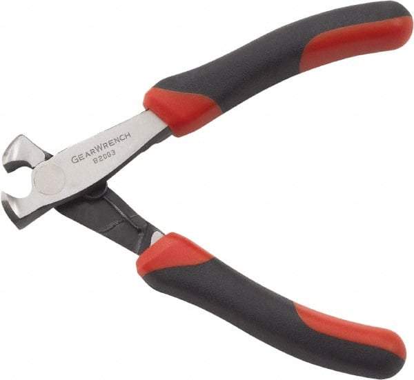 GearWrench - 4-1/4" OAL, 0.049" Capacity, End Cutting Pliers - 0.51" Jaw Length x 1/2" Jaw Width - Benchmark Tooling