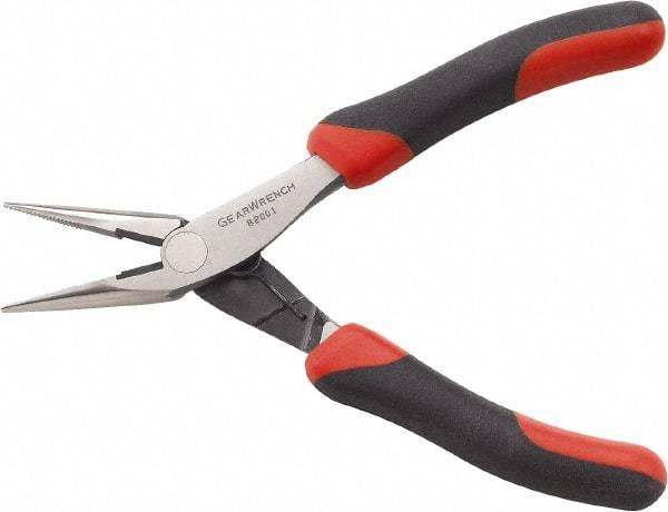 GearWrench - 5-1/5" OAL, 1-1/2" Jaw Length x 1/2" Jaw Width, Long Nose Lineman's Pliers - Short Jaw, Dual Composite Handles - Benchmark Tooling