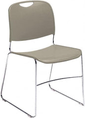 NPS - Polypropylene Grey Stacking Chair - Chrome Frame, 17" Wide x 22-1/2" Deep x 31" High - Benchmark Tooling