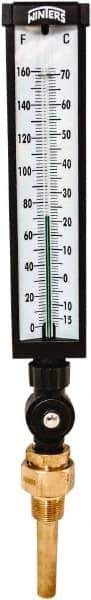 Winters - -15 to 160°F, Industrial Thermometer with Standard Thermowell - 3 Inch Immersion Length, 3-1/2 Inch Stem Length, 17 Inch Long, 3/4 Inch Thread - Benchmark Tooling