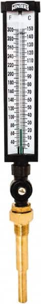 Winters - 30 to 300°F, Industrial Thermometer with Standard Thermowell - 5 Inch Immersion Length, 6 Inch Stem Length, 20 Inch Long, 3/4 Inch Thread - Benchmark Tooling