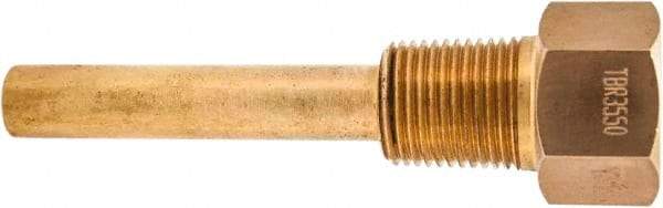 Winters - 4-1/2 Inch Overall Length, 1/2 Inch Thread, Brass Thermowell - 2-1/2 Inch Insertion Length - Benchmark Tooling