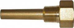 Winters - 4-1/4 Inch Overall Length, 3/4 Inch Thread, Brass Thermowell - 2-1/2 Inch Insertion Length - Benchmark Tooling