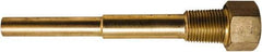 Winters - 7-1/2 Inch Overall Length, 1/2 Inch Thread, Brass Thermowell - 4-1/2 Inch Insertion Length - Benchmark Tooling