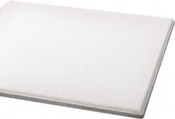 Armstrong World - 24" Long x 24" Wide, Wet-Formed Mineral Fiber Acoustic Ceiling Tile - ASTM E1264 Specification, White - Benchmark Tooling