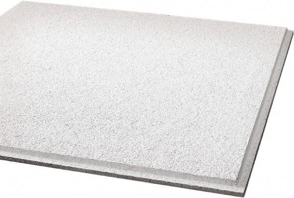 Armstrong World - 24" Long x 24" Wide, Wet-Formed Mineral Fiber Acoustic Ceiling Tile - ASTM E1264 Specification, White - Benchmark Tooling