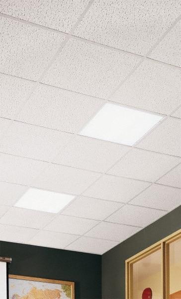 Armstrong World - 24" Long x 24" Wide, Wet-Formed Mineral Fiber Acoustic Ceiling Tile - ASTM E1264 Specification, White - Benchmark Tooling