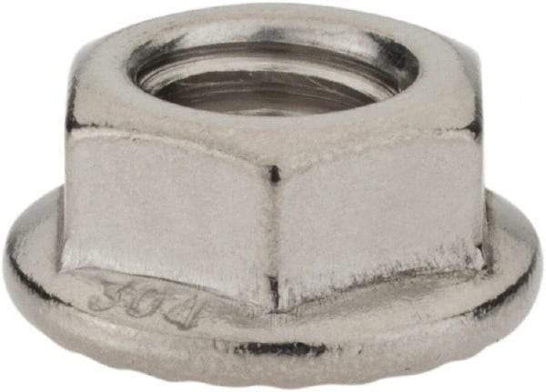 Monroe Engineering Products - 3/8-16 304 Steel Hex Flange Lock Nut - 9/16" Width Across Flats, 3/8" High - Benchmark Tooling