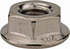 Monroe Engineering Products - 5/16-18 304 Steel Hex Flange Lock Nut - 1/2" Width Across Flats, 5/16" High - Benchmark Tooling