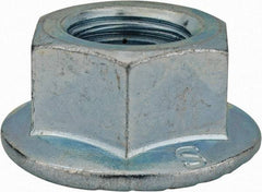 Monroe Engineering Products - M16x2.00 Grade 8 Steel Hex Flange Lock Nut - 16mm High, Zinc-Plated Finish - Benchmark Tooling