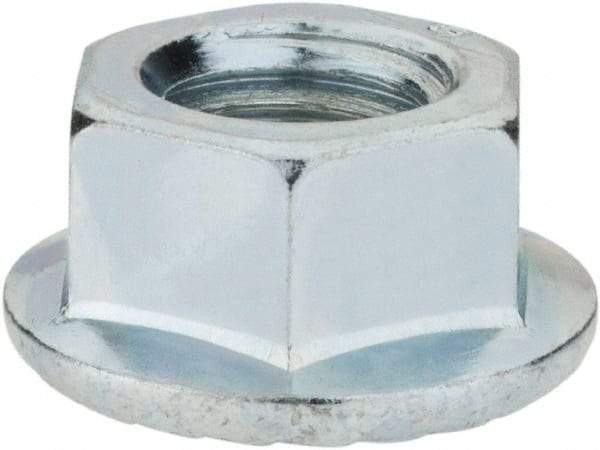 Monroe Engineering Products - M12x1.75 Grade 8 Steel Hex Flange Lock Nut - 12mm High, Zinc-Plated Finish - Benchmark Tooling