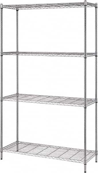 Quantum Storage - 4 Shelf Wire Shelving Unit - 36" Wide x 18" Deep x 72" High, - Benchmark Tooling