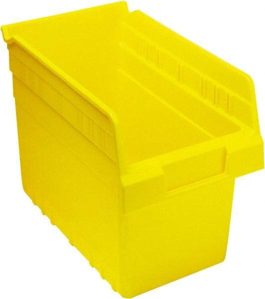 Quantum Storage - 11-5/8" Deep, Yellow Polypropylene Hopper Shelf Bin - 8" High x 6-5/8" Wide x 11-5/8" Long - Benchmark Tooling