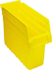 Quantum Storage - 11-5/8" Deep, Yellow Polypropylene Hopper Shelf Bin - 8" High x 4-3/8" Wide x 11-5/8" Long - Benchmark Tooling