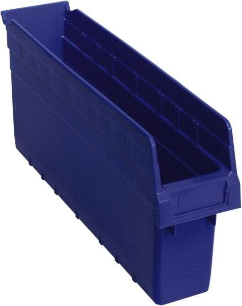 Quantum Storage - 17-7/8" Deep, Blue Polypropylene Hopper Shelf Bin - 8" High x 4-3/8" Wide x 17-7/8" Long - Benchmark Tooling