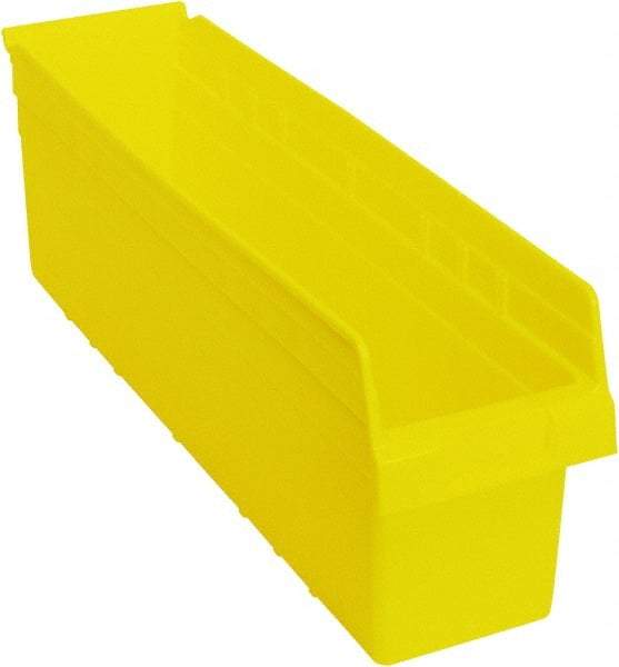 Quantum Storage - 23-5/8" Deep, Yellow Polypropylene Hopper Shelf Bin - 8" High x 6-5/8" Wide x 23-5/8" Long - Benchmark Tooling