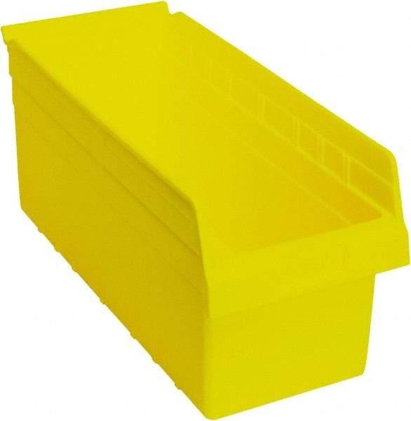 Quantum Storage - 17-7/8" Deep, Yellow Polypropylene Hopper Shelf Bin - 8" High x 8-3/8" Wide x 17-7/8" Long - Benchmark Tooling