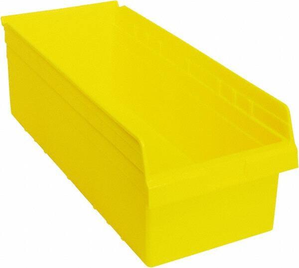 Quantum Storage - 23-5/8" Deep, Yellow Polypropylene Hopper Shelf Bin - 8" High x 11-1/8" Wide x 23-5/8" Long - Benchmark Tooling