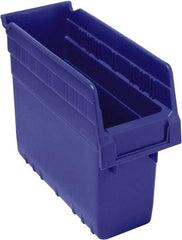 Quantum Storage - 11-5/8" Deep, Blue Polypropylene Hopper Shelf Bin - 8" High x 4-3/8" Wide x 11-5/8" Long - Benchmark Tooling