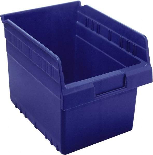 Quantum Storage - 11-5/8" Deep, Blue Polypropylene Hopper Shelf Bin - 8" High x 8-3/8" Wide x 11-5/8" Long - Benchmark Tooling