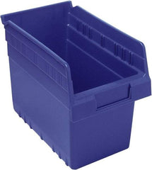 Quantum Storage - 11-5/8" Deep, Blue Polypropylene Hopper Shelf Bin - 8" High x 6-5/8" Wide x 11-5/8" Long - Benchmark Tooling