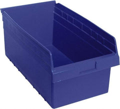 Quantum Storage - 17-7/8" Deep, Blue Polypropylene Hopper Shelf Bin - 8" High x 11-1/8" Wide x 17-7/8" Long - Benchmark Tooling