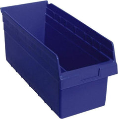 Quantum Storage - 17-7/8" Deep, Blue Polypropylene Hopper Shelf Bin - 8" High x 8-3/8" Wide x 17-7/8" Long - Benchmark Tooling