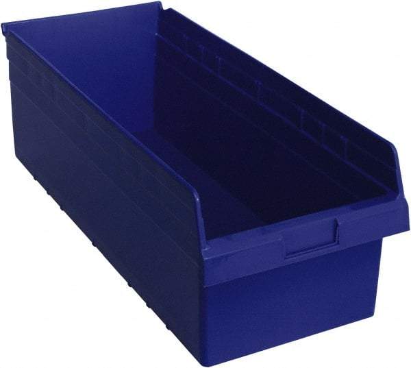 Quantum Storage - 23-5/8" Deep, Blue Polypropylene Hopper Shelf Bin - 8" High x 11-1/8" Wide x 23-5/8" Long - Benchmark Tooling