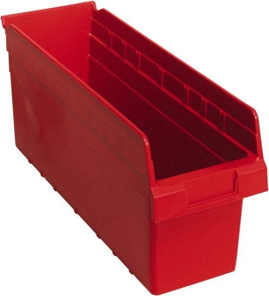 Quantum Storage - 17-7/8" Deep, Red Polypropylene Hopper Shelf Bin - 8" High x 6-5/8" Wide x 17-7/8" Long - Benchmark Tooling