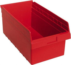 Quantum Storage - 17-7/8" Deep, Red Polypropylene Hopper Shelf Bin - 8" High x 11-1/8" Wide x 17-7/8" Long - Benchmark Tooling