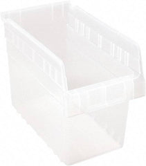 Quantum Storage - 11-5/8" Deep, Clear Polypropylene Hopper Shelf Bin - 8" High x 6-5/8" Wide x 11-5/8" Long - Benchmark Tooling