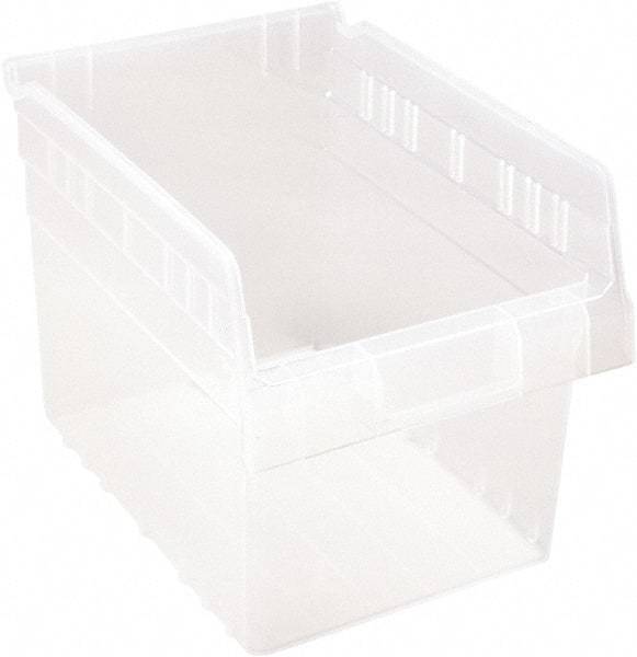 Quantum Storage - 11-5/8" Deep, Clear Polypropylene Hopper Shelf Bin - 8" High x 8-3/8" Wide x 11-5/8" Long - Benchmark Tooling